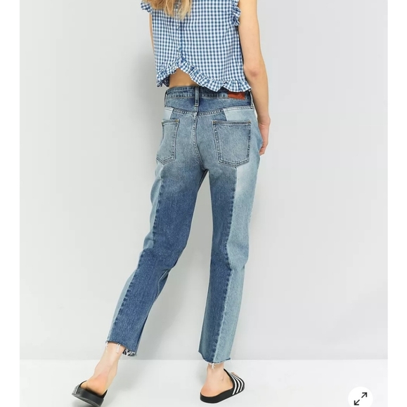 NWOT Urban Outfitters BDG Jessye Straight Leg Spliced Jeans - Picture 2 of 10